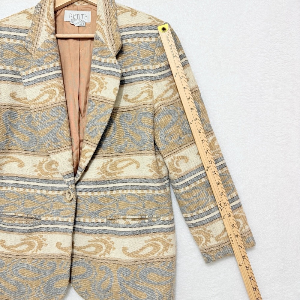 Petite‎ Sophisticate Southwestern Tapestry Pattern Blazer Jacket Sz 8 Medium - Picture 8 of 9